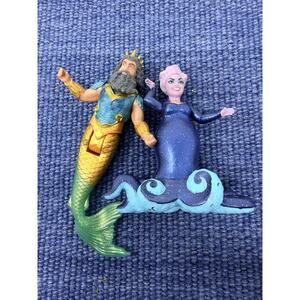 Disney The Little Mermaid Deluxe 4" Figures Doll Ursula King Triton 2022 Mattel